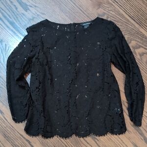 Club Monaco Black Lace Blouse